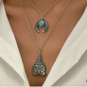 New Boho Double LaPendant Necklace 🩵